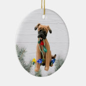 Black Mouth Cur kerstversiering Keramisch Ornament (Rechts)