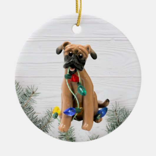 Black Mouth Cur kerstversiering Keramisch Ornament (Voorkant)
