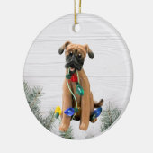 Black Mouth Cur kerstversiering Keramisch Ornament (Links)