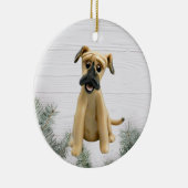 Black Mouth Cur kerstversiering Keramisch Ornament (Rechts)