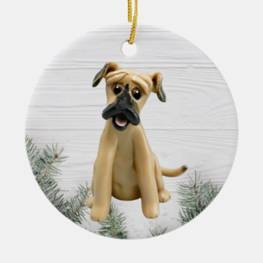 Black Mouth Cur kerstversiering Keramisch Ornament (Voorkant)