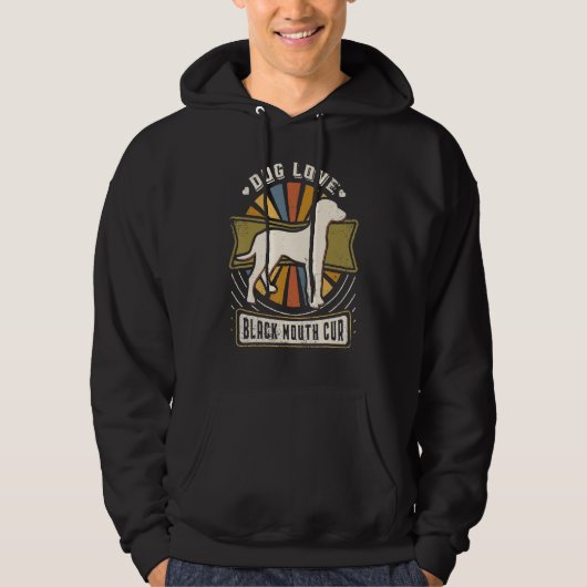 Black Mouth Cur Vintage Classic Retro Dog Hoodie (Voorkant)