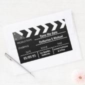 Black Movie Clapboard Weddenschap Save the Date Rechthoekige Sticker (Envelop)