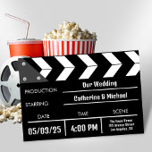 Black Movie Clapper Unique Wedding Kaart