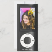 Black MP3 Music Player Birthday Kaart (Voorkant)