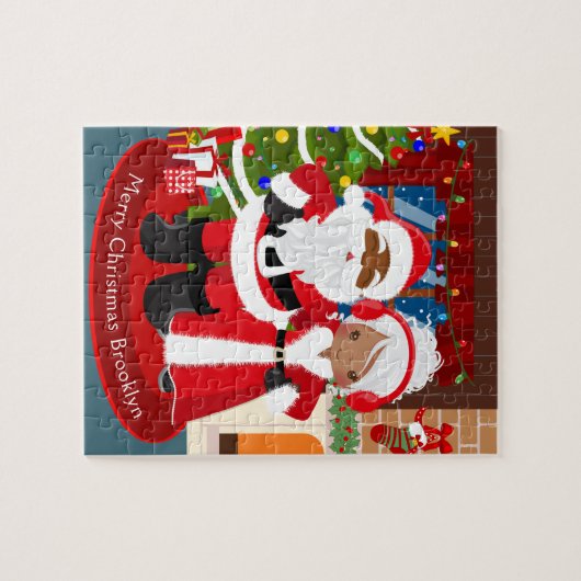 Black Mr. en mevrouw Claus Legpuzzel (Horizontaal)