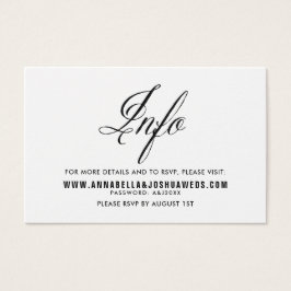 Black Mr. en mevrouw Elegant Script Wedding Websit Visitekaartjes