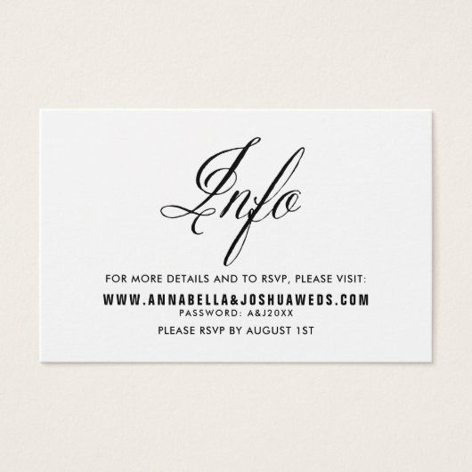 Black Mr. en mevrouw Elegant Script Wedding Websit Visitekaartjes (Voorkant)