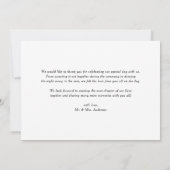 Black Mr en Mrs Calligraphy Passen getrouwd Weddin Bedankkaart (Achterkant)