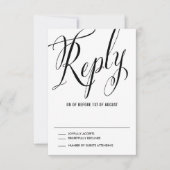 Black Mr. en Mrs Elegant Script Wedding RSVP Kaartje (Voorkant)