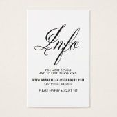 Black Mr. & Mrs Elegant Script Wedding Website I Visitekaartjes (Voorkant)