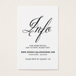 Black Mr. & Mrs Elegant Script Wedding Website I Visitekaartjes