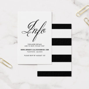 Black Mr. & Mrs Elegant Script Wedding Website I Visitekaartjes
