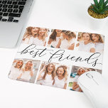 Black | Muismat voor beste vrienden fotocollage<br><div class="desc">Met deze coole foto-collage mousepad met 6 favoriete foto's,  met "beste vrienden" in het midden in het zwarte handgeschreven schrijven van het kalligrafische script.</div>