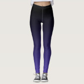 Black Mulberry Blue Paars Ombre Gradient Leggings (Voorkant)
