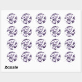 Black Mulberry  Floral Toile No.2 Ronde Sticker (Vel)