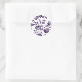 Black Mulberry  Floral Toile No.2 Ronde Sticker (Tas)