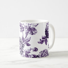 Black Mulberry Paars Floral Toile No.2 Koffiemok