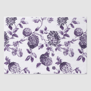 Black Mulberry Paars  Floral Toile No.2 Tissuepapier
