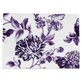 Black Mulberry Paars Modern  Floral Toile Large Cadeautasje (Achterkant)