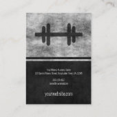 Black Muscle Man Outline Grote Personal Trainer Visitekaartje (Achterkant)