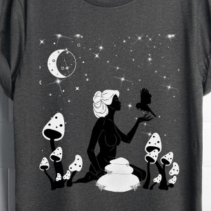 Black Mushroom Goddess Hemels T-shirt