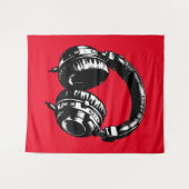 Black Music Hoofdtelefoon Dance DJ Party Sign Art Wandkleed (Voorkant (horizontaal))