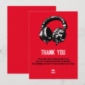 Black Music Hoofdtelefoon Dance DJ Verjaardag Dank Kaart (Voorkant / Achterkant)