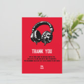Black Music Hoofdtelefoon Dance DJ Verjaardag Dank Kaart (Staand voorkant)