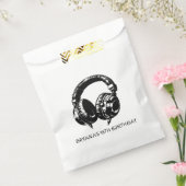 Black Music Hoofdtelefoon Dance DJ Verjaardagsfees Bedankzakje (Gezegeld)
