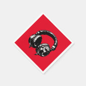 Black Music Hoofdtelefoon Dance DJ Verjaardagsfees Servet (Hoek)