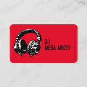 Black Music Hoofdtelefoon Dance DJ Verjaardagsfees Visitekaartje (Voorkant)