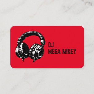 Black Music Hoofdtelefoon Dance DJ Verjaardagsfees Visitekaartje