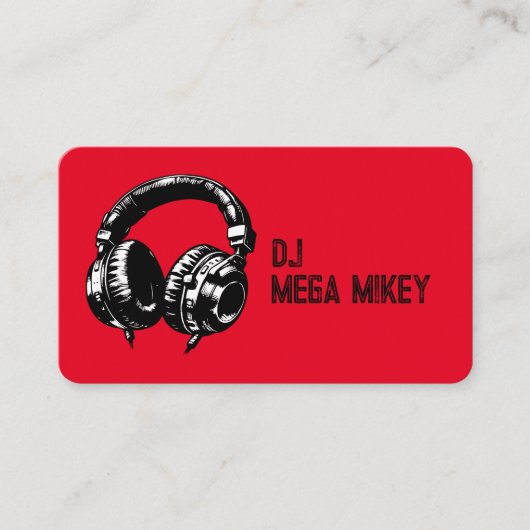 Black Music Hoofdtelefoon Dance DJ Verjaardagsfees Visitekaartje (Voorkant)