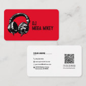 Black Music Hoofdtelefoon Dance DJ Verjaardagsfees Visitekaartje (Voorkant / Achterkant)