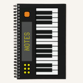 Black Music Keyboard Journal Spiral Notitieboek (Voorkant)