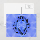 Black Music Note Keys Briefkaart (Voorkant / Achterkant)