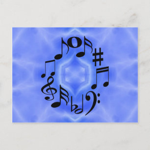 Black Music Note Keys Briefkaart