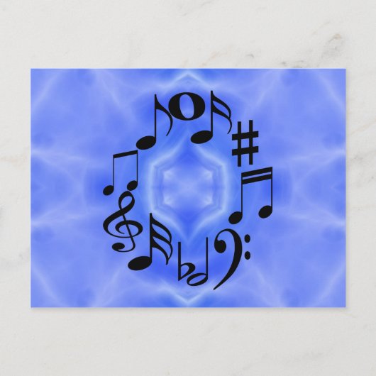 Black Music Note Keys Briefkaart (Voorkant)