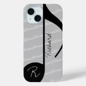 Black Music Note met aangepaste naam Case-Mate iPhone Case (Achterkant)