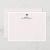 Black Music Note Minimalist Note Kaart Notitiekaartje (Voorkant / Achterkant)