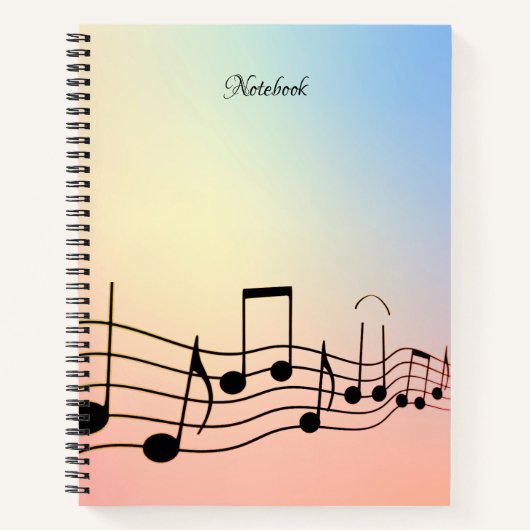 Black Music Note Notitieboek (Voorkant)
