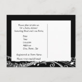 Black Musical Butterflies Baby shower Uitnodiging (Achterkant)