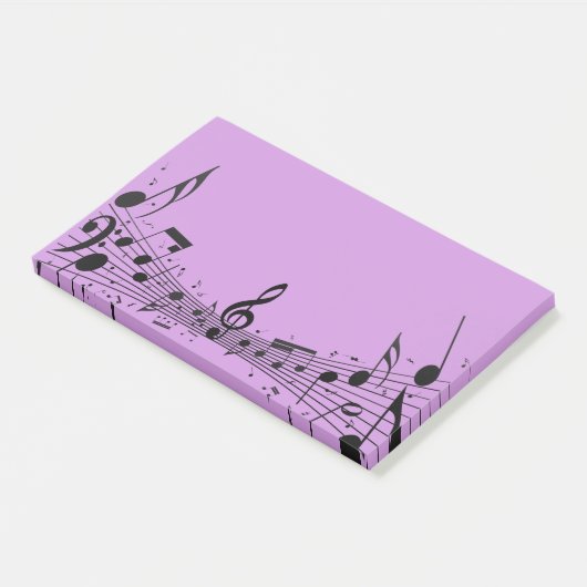 Black Musical Design Post-it Notes (Schuin)