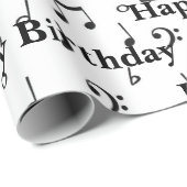 Black Musical Gelukkige Verjaardag Cadeaupapier (Rol Hoek)