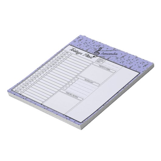 Black Musical gepersonaliseerde day-planner Notitieblok (Linkerzijde)