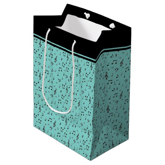 Black Musical Medium Cadeauzakje (Voorkant Gekanteld)