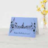 Black Musical Notes Design Wenskaart Kaart (Gele Bloem)