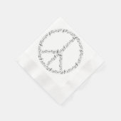 Black Musical Notes Round Peace Sign Servetten (Hoek)