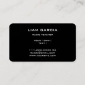 Black Musician Music Teacher Visitekaartje (Achterkant)